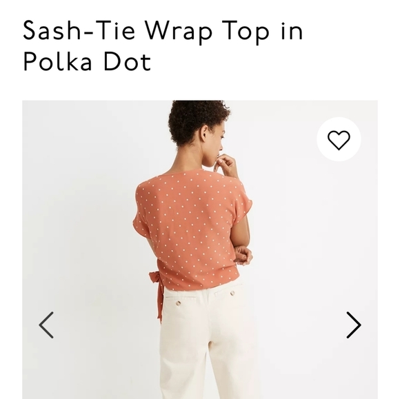 Madewell polka dot tie waist sash top S - Picture 2 of 9